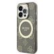 LICENSED GUESS GUESS Futrola za iPhone 14 Pro IML GLITTER PEONY GOLD BLACK MagSafe - GUHMP14LHMPGSK