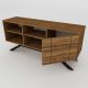 HANAH HOME TV komoda North, crna/braon - 788DEC4036