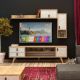 HANAH HOME TV komoda Eleva, bela/krem - 811MDD3010