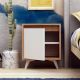 HANAH HOME Noćni ormarić Yeppuga, bela/braon - 811MDD3401