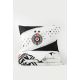 PARTIZAN Set posteljine 140x200cm Za pobede, za miran san, za titule, za Partizan, crna/bela - 820-25