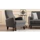 ATELIER DEL SOFA Fotelja Kana Bergere, tamnosiva - 825BLC1365