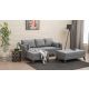ATELIER DEL SOFA Ugaona garnitura Bella, leva, siva - 825BLC1505