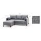 ATELIER DEL SOFA Ugaona garnitura Bella, leva, siva - 825BLC1505