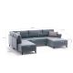 ATELIER DEL SOFA Ugaona garnitura Belen, antracit - 825BLC2527