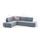 ATELIER DEL SOFA Ugaona garnitura Manama, leva, svetloplava - 825BLC2542