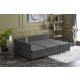 ATELIER DEL SOFA Ugaona garnitura sa tabureom Fly, leva, antracit - 825BLC2668