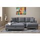 ATELIER DEL SOFA Ugaona garnitura sa tabureom Eva, desna, siva - 825BLC2781