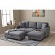 ATELIER DEL SOFA Ugaona garnitura sa tabureom Eva, desna, siva - 825BLC2781