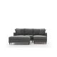 ATELIER DEL SOFA Ugaona garnitura sa tabureom Eva, desna, siva - 825BLC2781