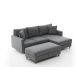 ATELIER DEL SOFA Ugaona garnitura sa tabureom Eva, desna, siva - 825BLC2781