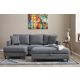 ATELIER DEL SOFA Ugaona garnitura sa tabureom Eva, leva, siva - 825BLC2782