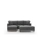 ATELIER DEL SOFA Ugaona garnitura sa tabureom Eva, leva, siva - 825BLC2782