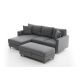 ATELIER DEL SOFA Ugaona garnitura sa tabureom Eva, leva, siva - 825BLC2782