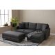 ATELIER DEL SOFA Ugaona garnitura sa tabureom Eva, desna, antracit - 825BLC2783