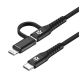 CELLY Kabl 2u1 USB-C & Lightning - USBC2IN1BK