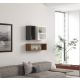 HANAH HOME Zidna polica Ece, bela/braon/antracit - 835PUQ1677