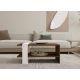 HANAH HOME Klub sto Gaye, bela/braon - 835PUQ2816