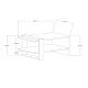 HANAH HOME Klub sto Gaye, bela/braon - 835PUQ2816