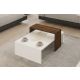 HANAH HOME Klub sto Glow, bela/braon - 835PUQ2817