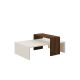 HANAH HOME Klub sto Glow, bela/braon - 835PUQ2817