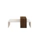 HANAH HOME Klub sto Glow, bela/braon - 835PUQ2817