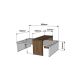 HANAH HOME Klub sto Glow, bela/braon - 835PUQ2817