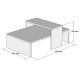 HANAH HOME Klub sto Glow 2/1, braon/antracit - 835PUQ2818