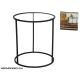 Pomoćni stakleni stočić Renier, 45x45x50cm, crni ram - GI8445393543109