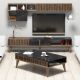 HANAH HOME Set nameštaja za dnevnu sobu Milan, braon/crna - 845HCT5252