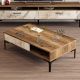 HANAH HOME Klub sto Istanbul, braon/bela - 845HCT5267