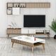 HANAH HOME Set nameštaja za dnevnu sobu Milan 481, braon/bela - 845HCT5287