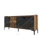 HANAH HOME Komoda Venedik, braon/crna mermer - 845HCT5313