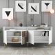 HANAH HOME Komoda Milan, bela/zlatna - 845HCT5526