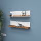HANAH HOME Zidna polica Shelf, bela/braon - 854KLN4403