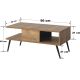 HANAH HOME Klub sto Bukle, braon - 854KLN4716