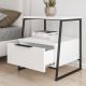 HANAH HOME Noćni ormarić Pal, bela/crna - 855DTE3547