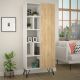 HANAH HOME Polica za knjige Jedda, bela/svetlobraon - 855DTE3737