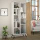 HANAH HOME Polica za knjige Jedda, bela/svetlobraon - 855DTE3737