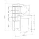 HANAH HOME Sto za šminkanje Mup, bela/krem - 855DTE4303