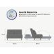 ATELIER DEL SOFA Sofa na razvlačenje Folde, tamnosiva - 859FTN2714