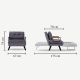 ATELIER DEL SOFA Fotelja na razvlačenje Sando Single, tamnosiva - 859FTN2820