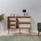 HANAH HOME Komoda Mega 122, svetlobraon/crvena - 863SPH3937