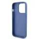 LICENSED GUESS Maska za iPhone 15 Pro LEATHER 4G TRIANGLE STRASS, plava - 200859-1