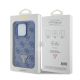 LICENSED GUESS Maska za iPhone 15 Pro LEATHER 4G TRIANGLE STRASS, plava - 200859-1