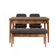 HANAH HOME Trpezarijski set Vina 1053, antracit/braon - 869VEL5128