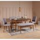 HANAH HOME Set trpezarijski sto i stolice Vina, braon/siva - 869VEL5141