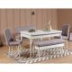 HANAH HOME Set trpezarijski sto i stolice Vina, bela/krem - 869VEL5159