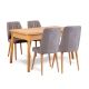 HANAH HOME Set trpezarijski sto i stolice Santiago, braon/siva - 869VEL5214