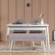 HANAH HOME Set trpezarijski sto i stolice Vina 0701, bela/siva - 869VEL5328